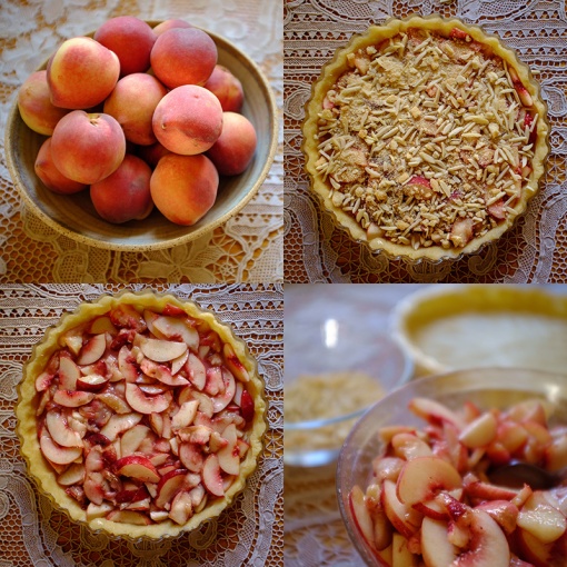 Italian peach and almond pie